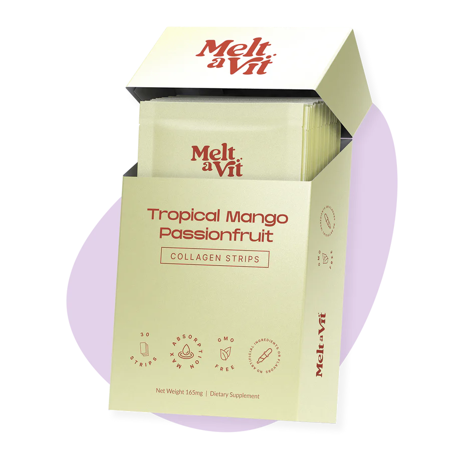 Meltavit Tropical Mango Passionfruit collagen dissolvable strips